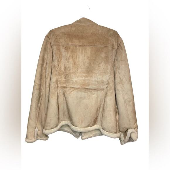 NINE & COMPANY Vintage 90s Faux Suede & Fur Coat Womens Size 14 EUC - Picture 6 of 8